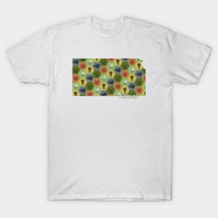 Kansas State Map Board Games T-Shirt